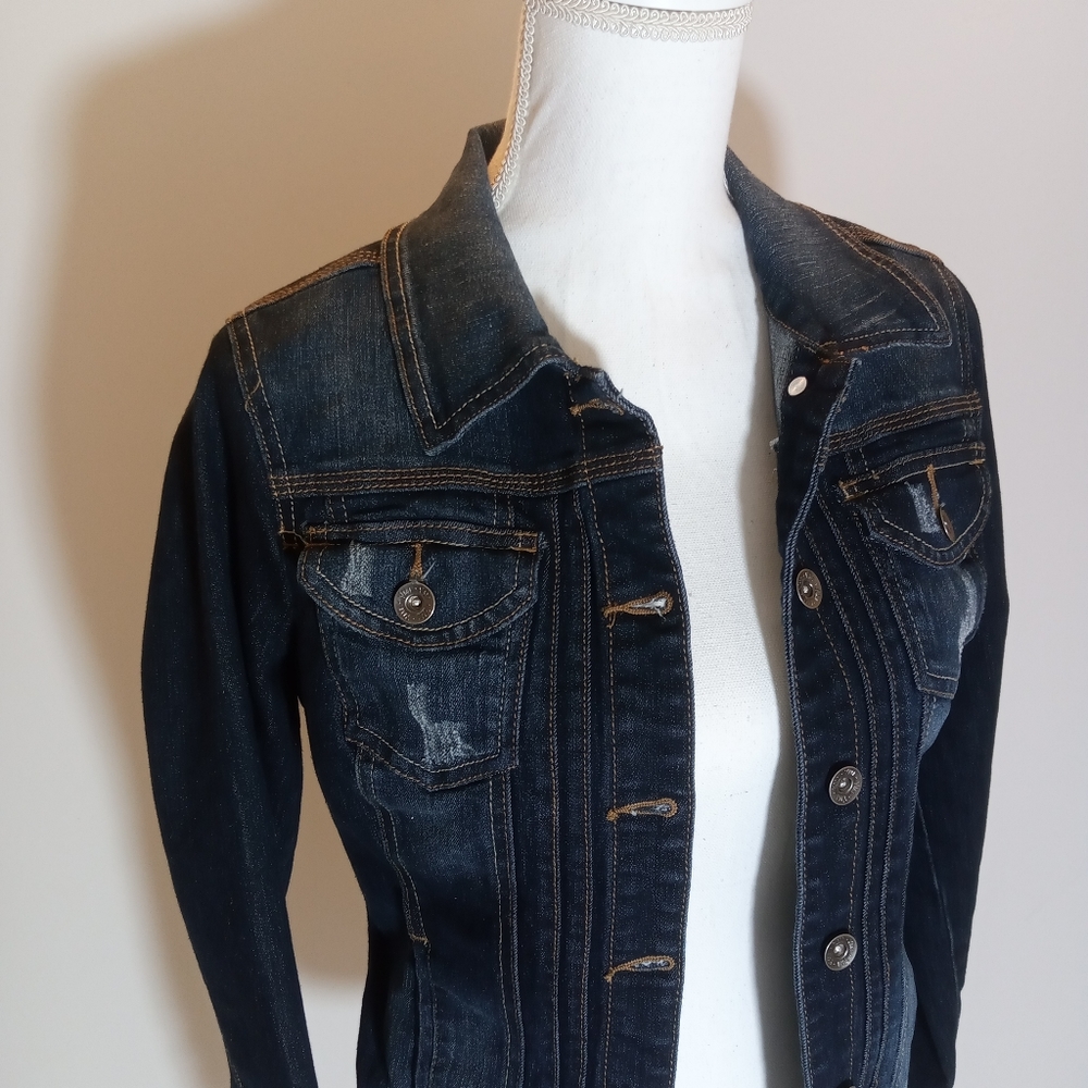 Ymi Distressed Back Denim Jacket - image 3